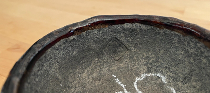 Japanese bonsai pot ECHIZEN BUNZAN signed round multicolor glazed New φ3" #29