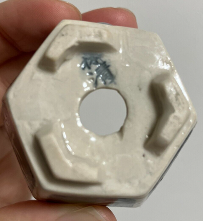 Japanese bonsai pot KIYOSHI MORI MORIKIYO sign Hexagon KANJI pictured w1.9" /27
